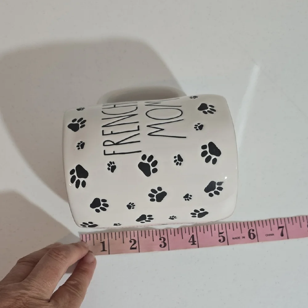 Rae Dunn Frenchie Mom Mug with Black Paw Prints - Picture 5 of 5